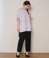 OLKHD32064 eur3(エウルキューブ) 【大きいサイズ/UVカット】接触冷感ケープデザインカットソー ライトグレー