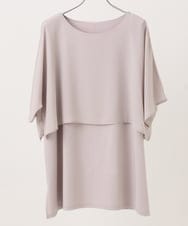 OLKHD32064 eur3(エウルキューブ) 【大きいサイズ/UVカット】接触冷感ケープデザインカットソー ライトグレー
