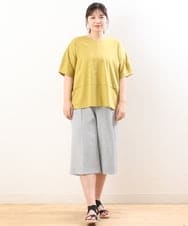 OLKHS43070 eur3(エウルキューブ) 【大きいサイズ/接触冷感】前後2WAYコットントップス イエロー(25)