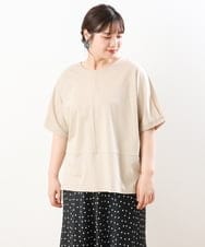 OLKHS43070 eur3(エウルキューブ) 【大きいサイズ/接触冷感】前後2WAYコットントップス ベージュ(82)