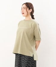 OLKHS59060 eur3(エウルキューブ) 【大きいサイズ】着心地さらっとコットンロゴTシャツ カーキ(36)
