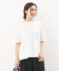 OLKHS59060 eur3(エウルキューブ) 【大きいサイズ】着心地さらっとコットンロゴTシャツ ホワイト(90)
