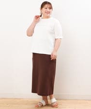 OLKHS59060 eur3(エウルキューブ) 【大きいサイズ】着心地さらっとコットンロゴTシャツ ホワイト(90)