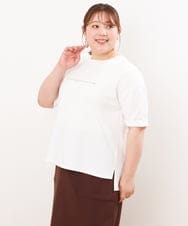 OLKHS59060 eur3(エウルキューブ) 【大きいサイズ】着心地さらっとコットンロゴTシャツ ホワイト(90)