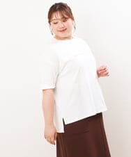 OLKHS59060 eur3(エウルキューブ) 【大きいサイズ】着心地さらっとコットンロゴTシャツ ホワイト(90)