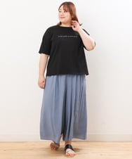 OLKHS59060 eur3(エウルキューブ) 【大きいサイズ】着心地さらっとコットンロゴTシャツ ブラック(94)