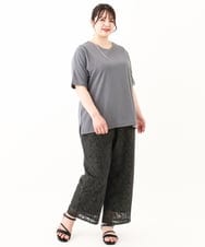OLKHV13064 eur3(エウルキューブ) 【大きいサイズ/汗染み防止】Vネックカットソー ダークグレー(93)