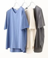 OLKHV13064 eur3(エウルキューブ) 【大きいサイズ/汗染み防止】Vネックカットソー ダークグレー(93)