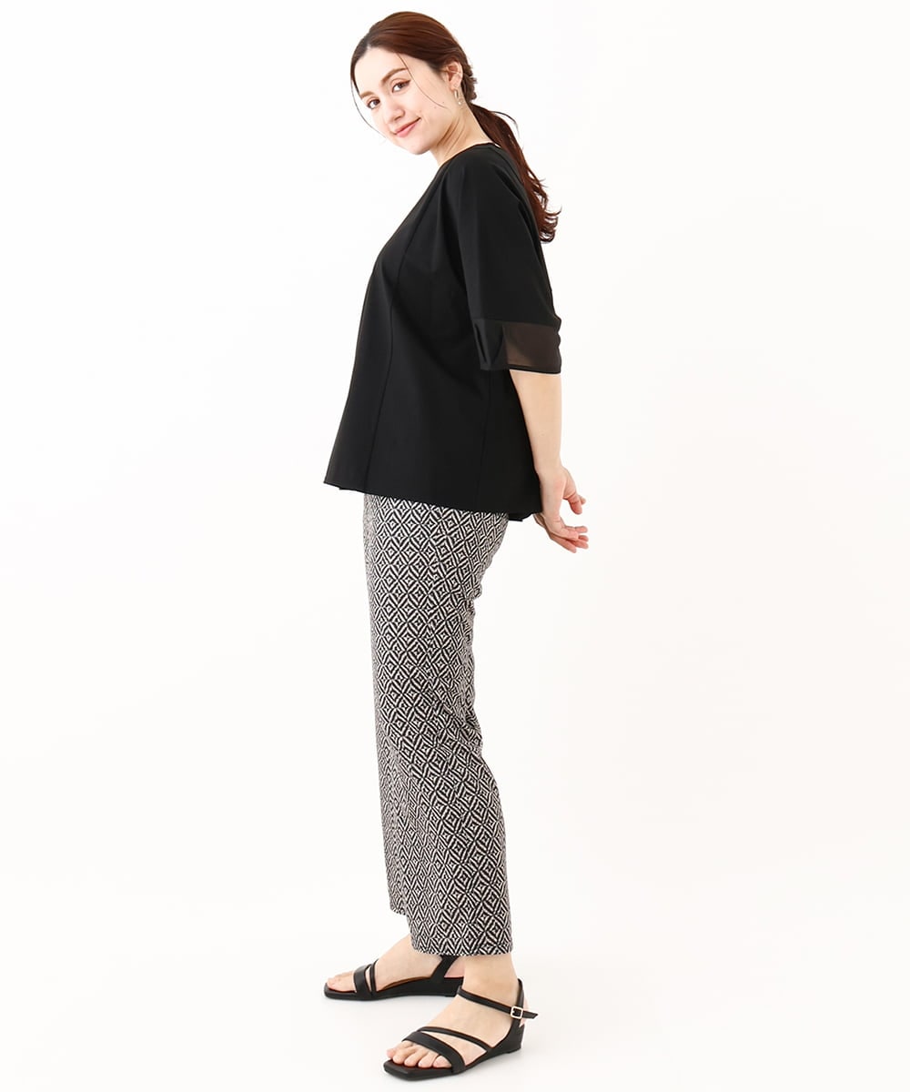 OLKHV38059 eur3(エウルキューブ) 【大きいサイズ/接触冷感】コクーンスリーブカットソー ブラック(94)