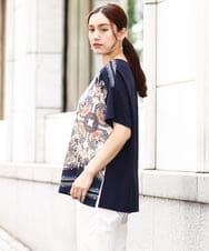 OLKHV48089 eur3(エウルキューブ) 【大きいサイズ/接触冷感】パネルプリントトップス ネイビー(57)