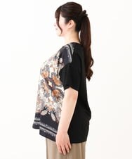 OLKHV48089 eur3(エウルキューブ) 【大きいサイズ/接触冷感】パネルプリントトップス ブラック(94)