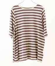 OLKHV54079 eur3(エウルキューブ) 【大きいサイズ】レトロボーダーカットソー アイボリー(80)