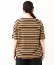OLKHV54079 eur3(エウルキューブ) 【大きいサイズ】レトロボーダーカットソー ダークブラウン(87)