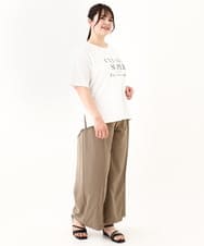 OLKHV56054 eur3(エウルキューブ) 【大きいサイズ/a.v.v×eur3】コットンロゴTシャツ ホワイト(90)