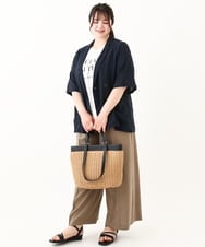 OLKHV56054 eur3(エウルキューブ) 【大きいサイズ/a.v.v×eur3】コットンロゴTシャツ ホワイト(90)