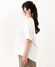 OLKHV56054 eur3(エウルキューブ) 【大きいサイズ/a.v.v×eur3】コットンロゴTシャツ ホワイト(90)