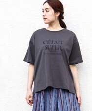 OLKHV56054 eur3(エウルキューブ) 【大きいサイズ/a.v.v×eur3】コットンロゴTシャツ ダークグレー(93)