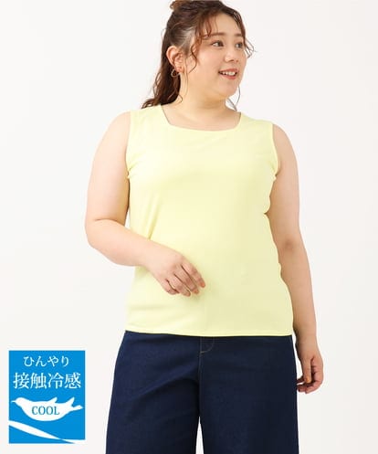 OLKHV59044 eur3 【大きいサイズ/接触冷感】スクエアネックタンクトップ