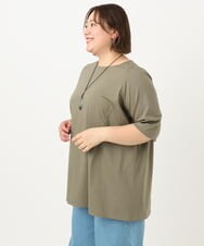 OLKIA45079 eur3(エウルキューブ) 【大きいサイズ/接触冷感】タックジャージートップス カーキ(36)