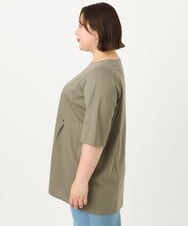 OLKIA45079 eur3(エウルキューブ) 【大きいサイズ/接触冷感】タックジャージートップス カーキ(36)