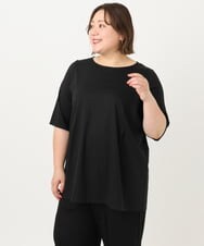 OLKIA45079 eur3(エウルキューブ) 【大きいサイズ/接触冷感】タックジャージートップス ブラック(94)