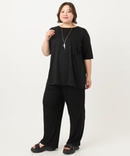 OLKIA45079 eur3(エウルキューブ) 【大きいサイズ/接触冷感】タックジャージートップス ブラック(94)