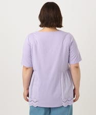 OLKIA46089 eur3(エウルキューブ) 【大きいサイズ/接触冷感】スカラップコンビプルオーバー ラベンダー(60)