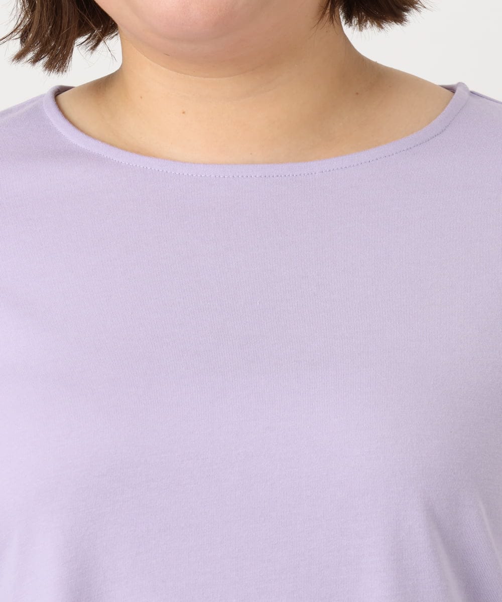 OLKIA46089 eur3(エウルキューブ) 【大きいサイズ/接触冷感】スカラップコンビプルオーバー ラベンダー(60)