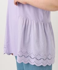 OLKIA46089 eur3(エウルキューブ) 【大きいサイズ/接触冷感】スカラップコンビプルオーバー ラベンダー(60)