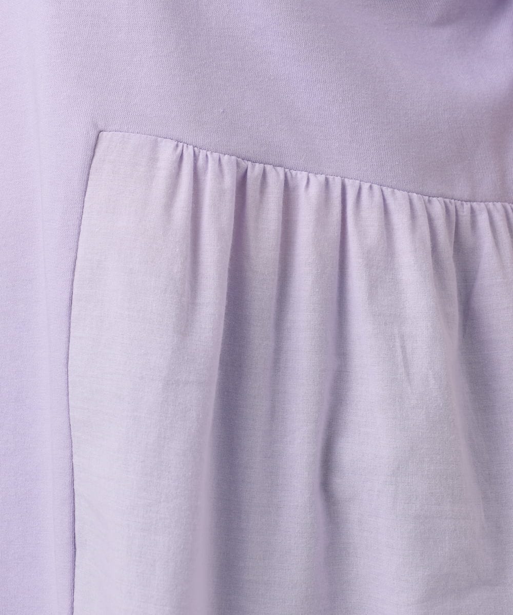 OLKIA46089 eur3(エウルキューブ) 【大きいサイズ/接触冷感】スカラップコンビプルオーバー ラベンダー(60)