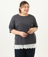 OLKIA47049 eur3(エウルキューブ) 【大きいサイズ】裾レースタンクトップ ホワイト(90)