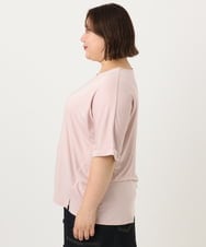 OLKIA50054 eur3(エウルキューブ) 【大きいサイズ/接触冷感】UVカットロールアップスリーブTシャツ ライトピンク(01)
