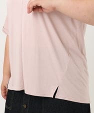 OLKIA50054 eur3(エウルキューブ) 【大きいサイズ/接触冷感】UVカットロールアップスリーブTシャツ ライトピンク(01)