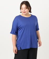 OLKIA50054 eur3(エウルキューブ) 【大きいサイズ/接触冷感】UVカットロールアップスリーブTシャツ ブルー(55)