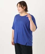 OLKIA50054 eur3(エウルキューブ) 【大きいサイズ/接触冷感】UVカットロールアップスリーブTシャツ ブルー(55)