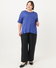 OLKIA50054 eur3(エウルキューブ) 【大きいサイズ/接触冷感】UVカットロールアップスリーブTシャツ ブルー(55)