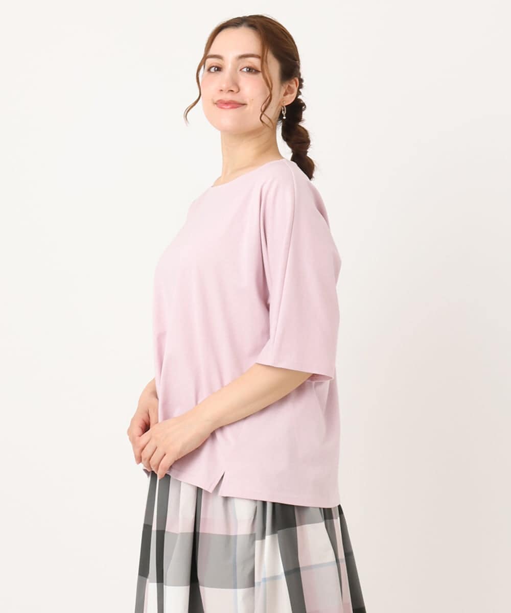 OLKIA51064 eur3(エウルキューブ) 【大きいサイズ/抗菌・消臭】コットンラグランスリーブトップス ピンク(03)