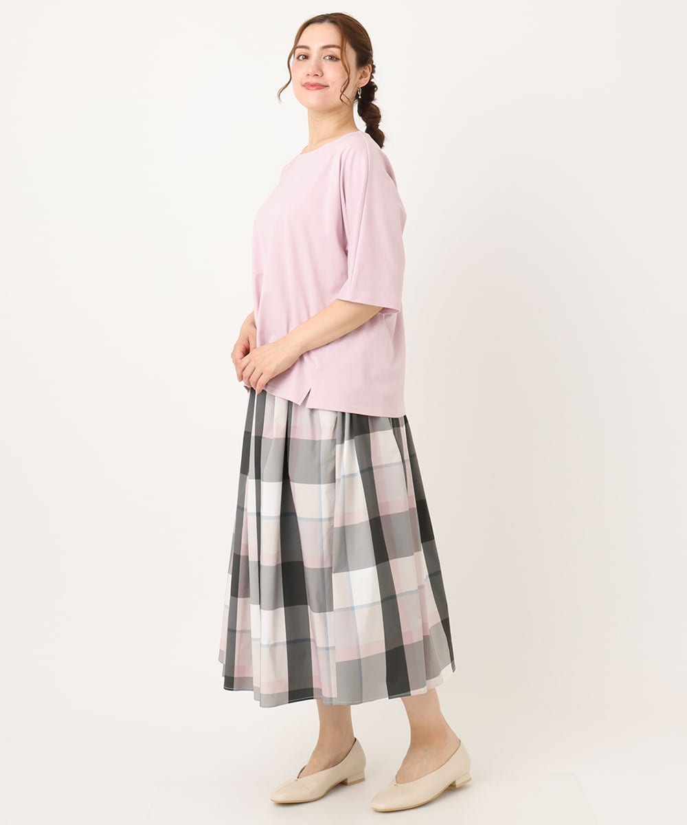 OLKIA51064 eur3(エウルキューブ) 【大きいサイズ/抗菌・消臭】コットンラグランスリーブトップス ピンク(03)