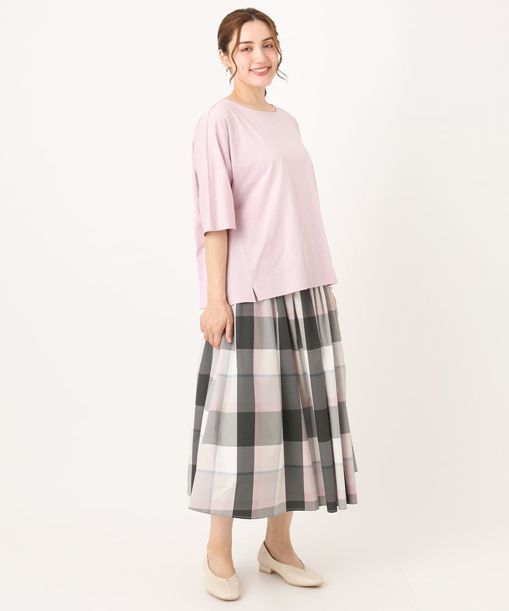 OLKIA51064 eur3(エウルキューブ) 【大きいサイズ/抗菌・消臭】コットンラグランスリーブトップス ピンク(03)