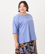 OLKIA51064 eur3(エウルキューブ) 【大きいサイズ/抗菌・消臭】コットンラグランスリーブトップス ブルー(55)
