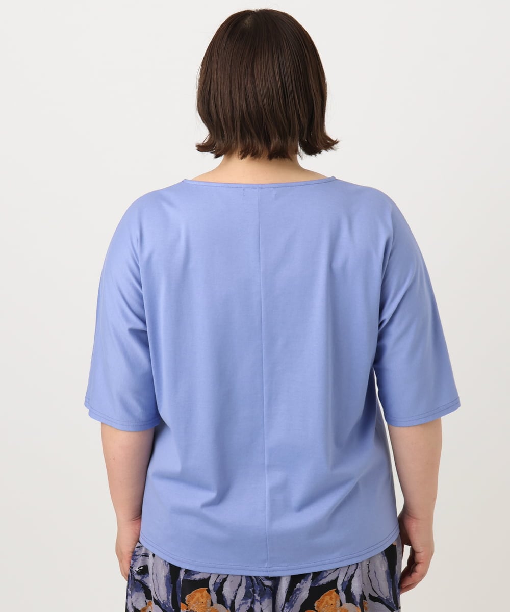 OLKIA51064 eur3(エウルキューブ) 【大きいサイズ/抗菌・消臭】コットンラグランスリーブトップス ブルー(55)