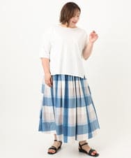 OLKIA51064 eur3(エウルキューブ) 【大きいサイズ/抗菌・消臭】コットンラグランスリーブトップス アイボリー(80)