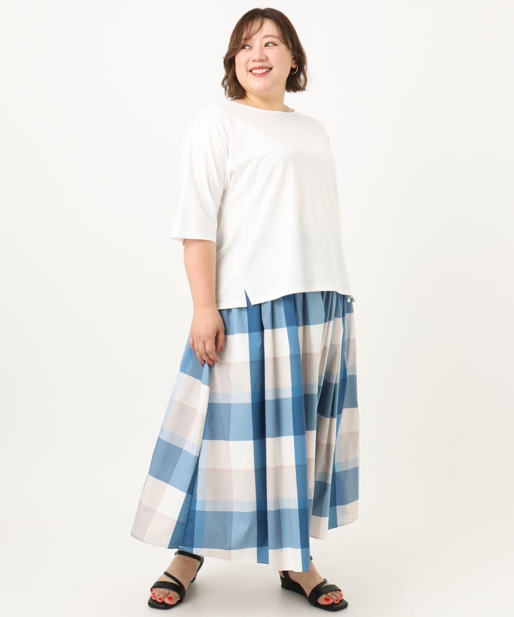 OLKIA51064 eur3(エウルキューブ) 【大きいサイズ/抗菌・消臭】コットンラグランスリーブトップス アイボリー(80)