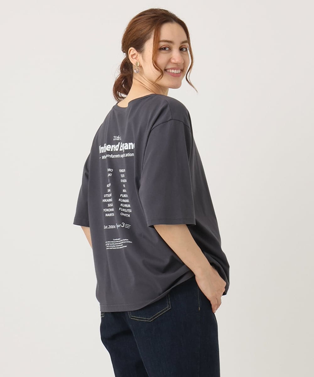 OLKIA52054 eur3(エウルキューブ) 【大きいサイズ】アニバーサリーバックプリントTシャツ ダークグレー(93)