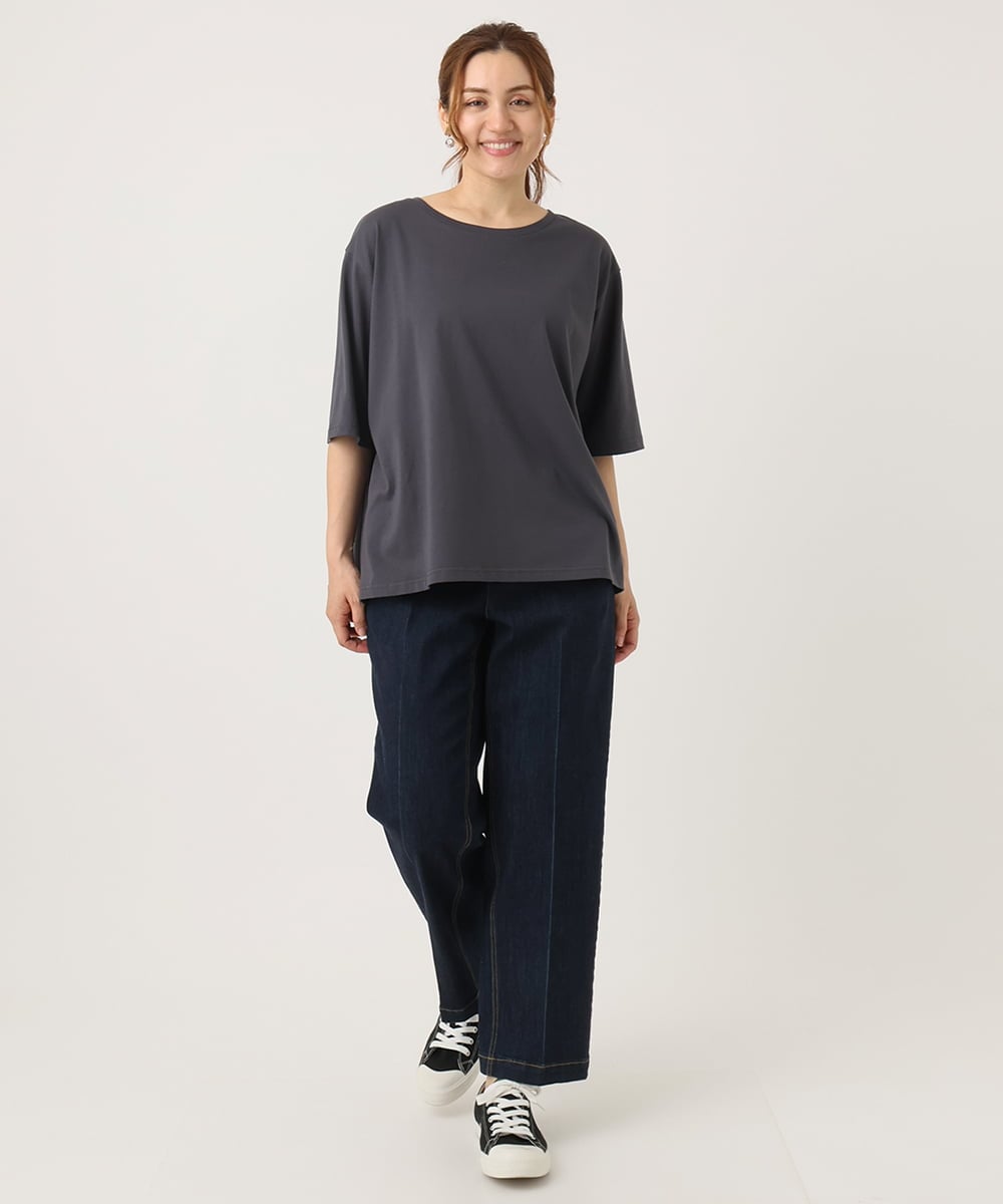 OLKIA52054 eur3(エウルキューブ) 【大きいサイズ】アニバーサリーバックプリントTシャツ ダークグレー(93)