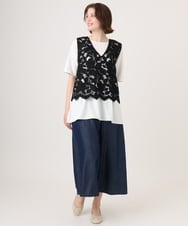 OLKID48079 eur3(エウルキューブ) 【大きいサイズ】シアーサテンヘムトップス ホワイト