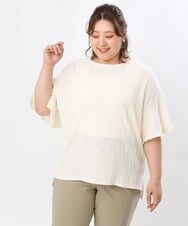 OLKIS66060 eur3(エウルキューブ) 【大きいサイズ】ラッフルスリーブカットソー アイボリー(80)