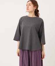 OLKJA03069 eur3(エウルキューブ) 【大きいサイズ】ロゴ刺繍ラグランカットソー ダークグレー(93)