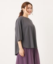 OLKJA03069 eur3(エウルキューブ) 【大きいサイズ】ロゴ刺繍ラグランカットソー ダークグレー(93)