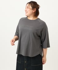 OLKJA03069 eur3(エウルキューブ) 【大きいサイズ】ロゴ刺繍ラグランカットソー ダークグレー(93)
